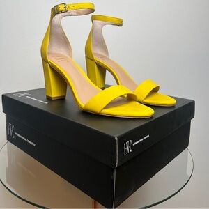 INC International Concepts Women’s Padded Ankle Strap Heels Size 7.5 Yellow